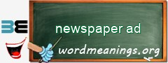 WordMeaning blackboard for newspaper ad